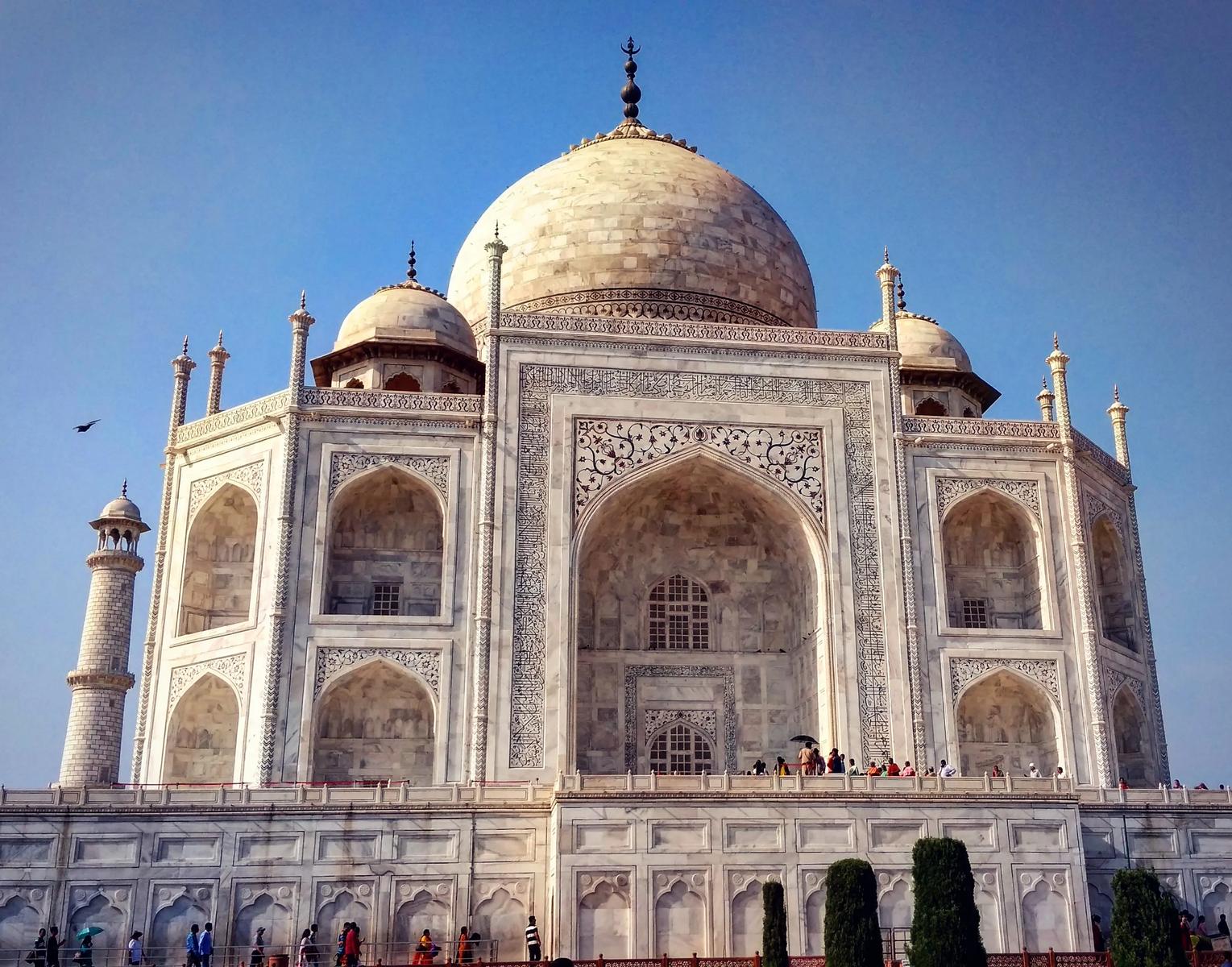 The Taj Mahal and its reflection pool in Agra