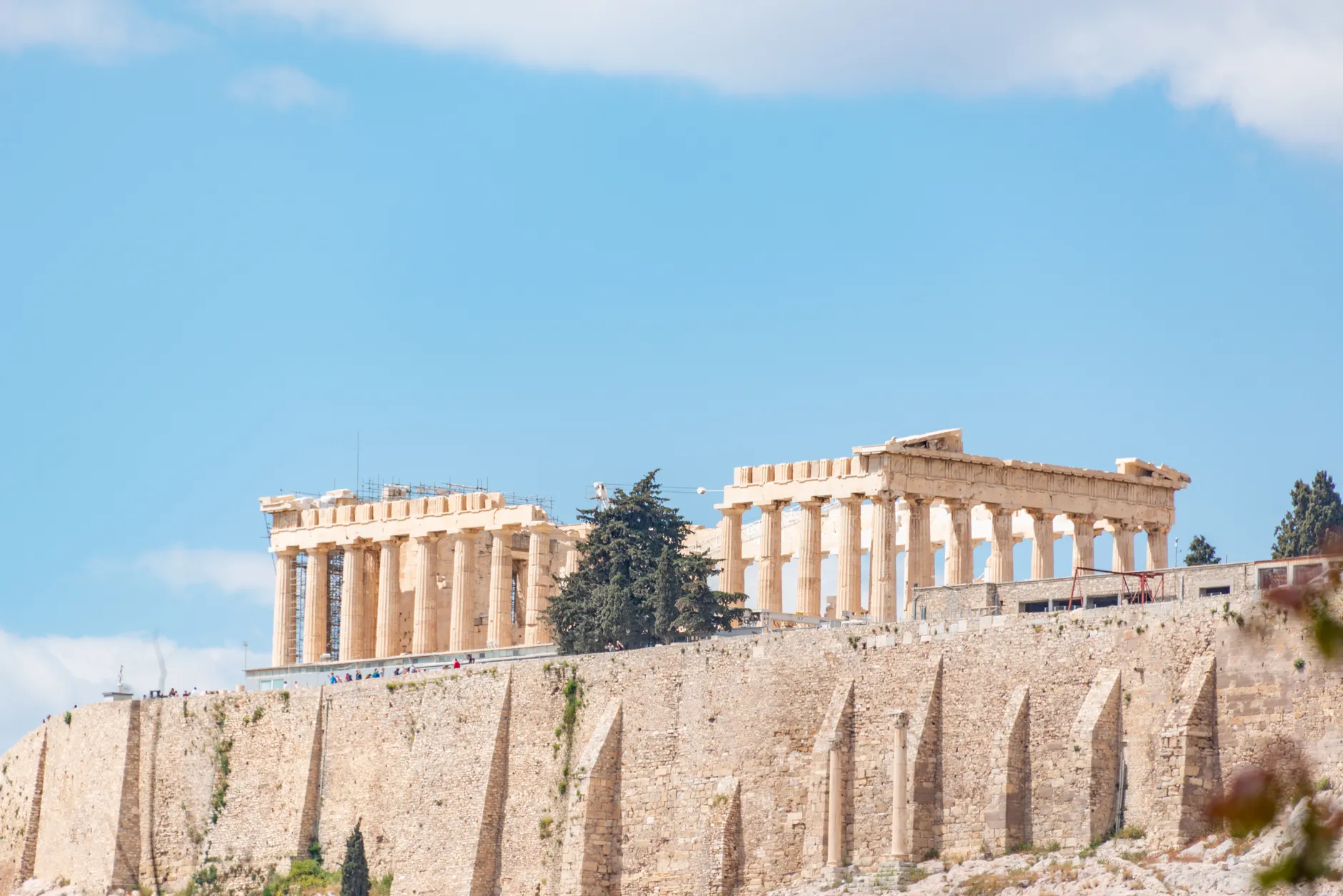 The Acropolis rising over Athens beneath a blue sky